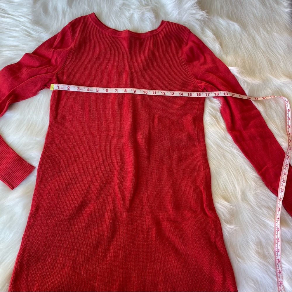 Halogen Split Back Oversized Button Tunic Red Sco… - image 5
